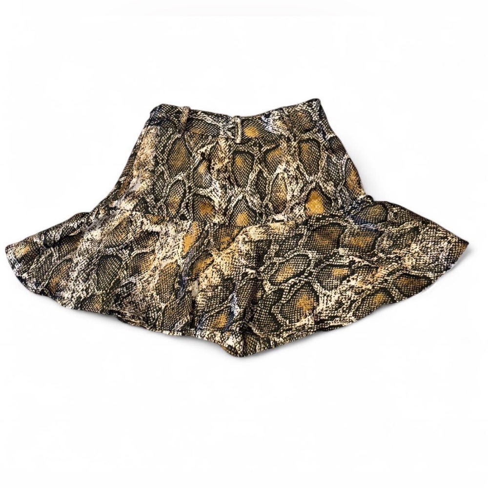 Zara Snake Print Skirt in Black and Tan